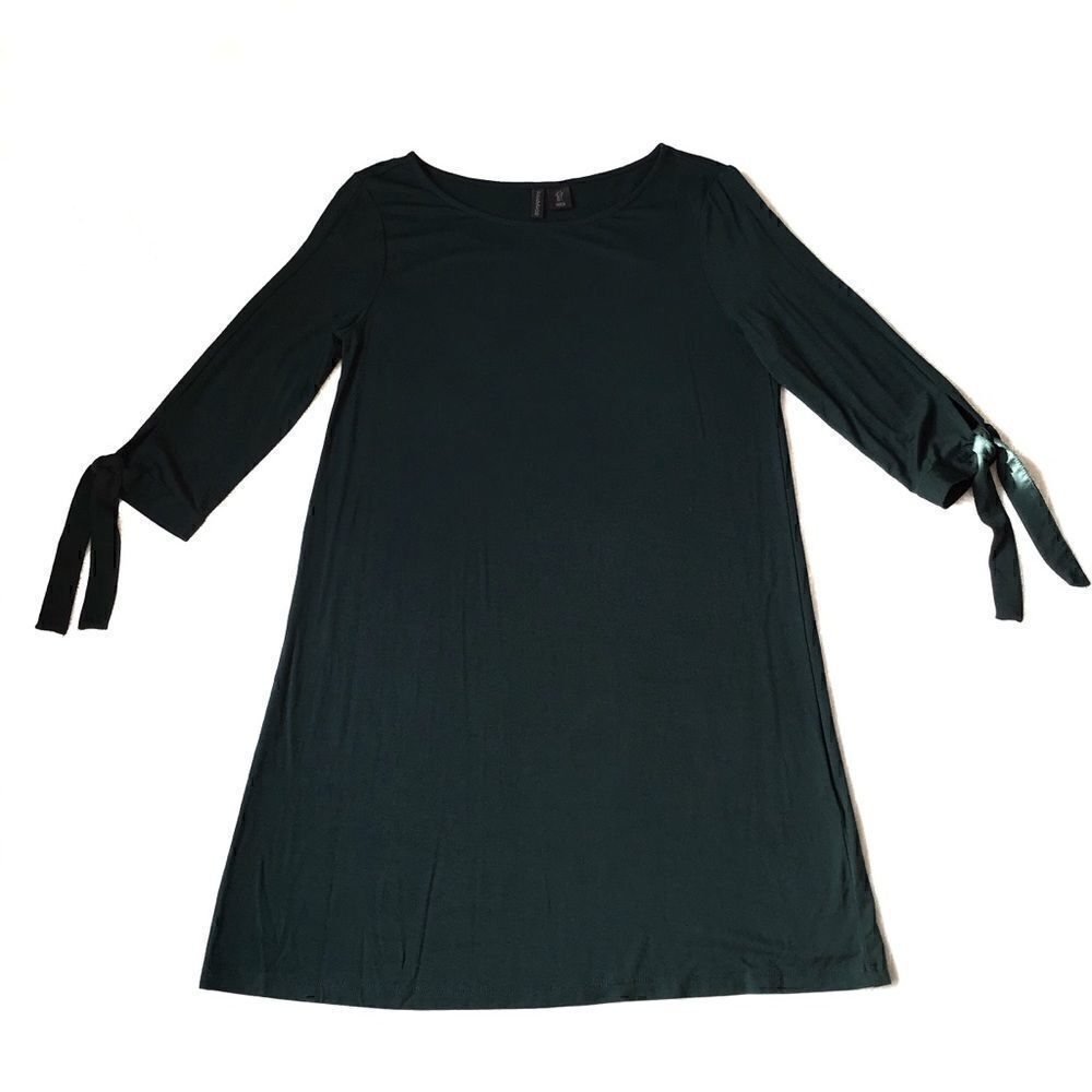 Paraphrase 3/4 Tie Sleeve A-Line Dress